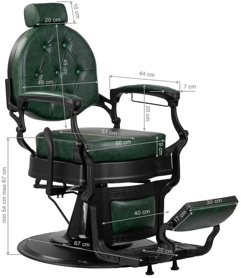 Activeshop Kirpyklos kėdė Barber Chair President Žalias Juodas