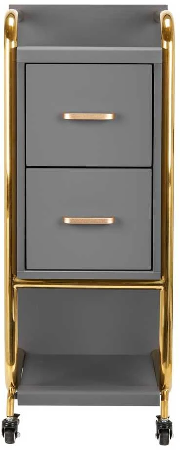 Activeshop Kosmetologinis vežimėlis GABBIANO HAIRDRESSER HELPER SOLO MODEL GOLD Pilkas