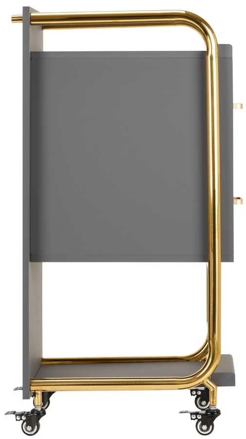 Activeshop Kosmetologinis vežimėlis GABBIANO HAIRDRESSER HELPER SOLO MODEL GOLD Pilkas