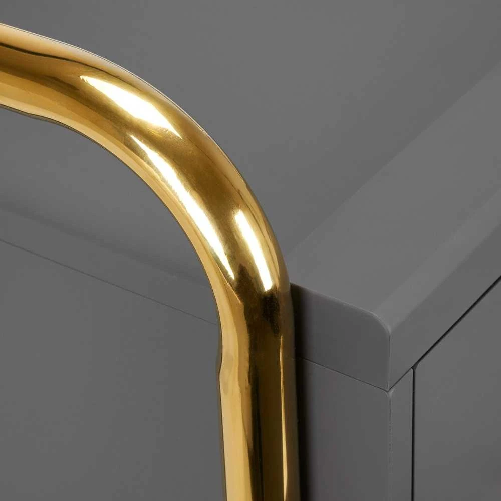 Activeshop Kosmetologinis vežimėlis GABBIANO HAIRDRESSER HELPER SOLO MODEL GOLD Pilkas