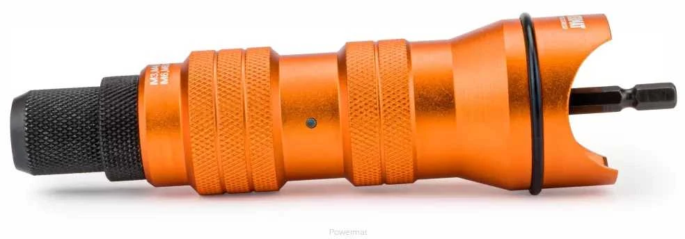 Kniedžių veržlių įrankio adapteris M3-M10, 1/4" šeš. kotas, CrMo plienas, su dėklu, kniedijimo įrankis, serviso įrankis, kniedėms, veržlių tvirtinimui