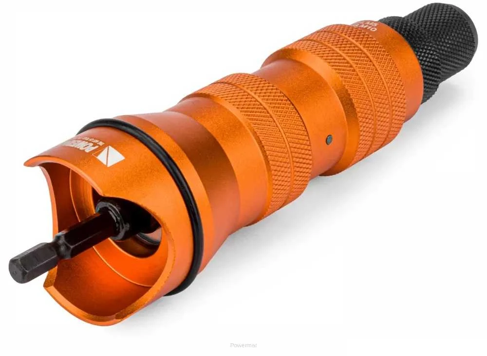 Kniedžių veržlių įrankio adapteris M3-M10, 1/4" šeš. kotas, CrMo plienas, su dėklu, kniedijimo įrankis, serviso įrankis, kniedėms, veržlių tvirtinimui