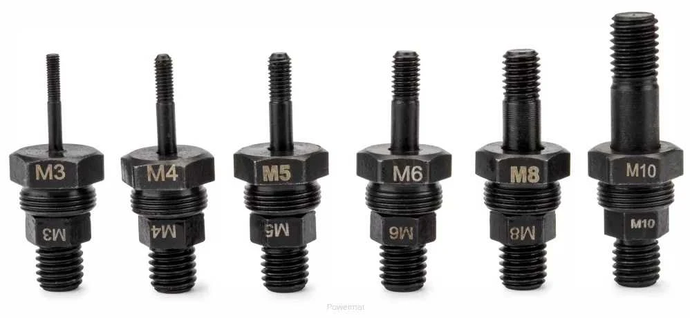 Kniedžių veržlių įrankio adapteris M3-M10, 1/4" šeš. kotas, CrMo plienas, su dėklu, kniedijimo įrankis, serviso įrankis, kniedėms, veržlių tvirtinimui