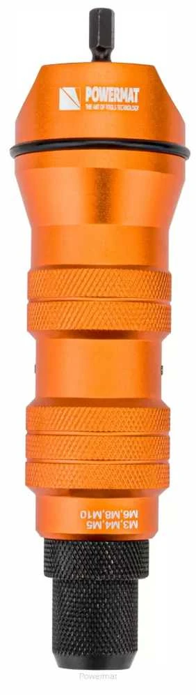 Kniedžių veržlių įrankio adapteris M3-M10, 1/4" šeš. kotas, CrMo plienas, su dėklu, kniedijimo įrankis, serviso įrankis, kniedėms, veržlių tvirtinimui