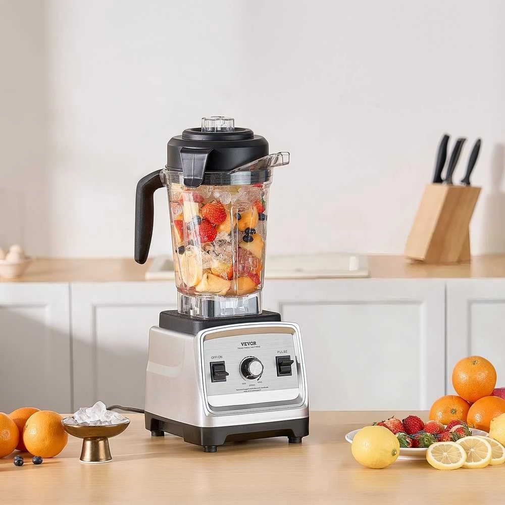 Kokteilių trintuvas maisto ruošimui, 2.5 l, 1600 W didelės spartos variklis, nerūdijančio plieno peiliukai, virtuvės trintuvas, didelės talpos trintuvas