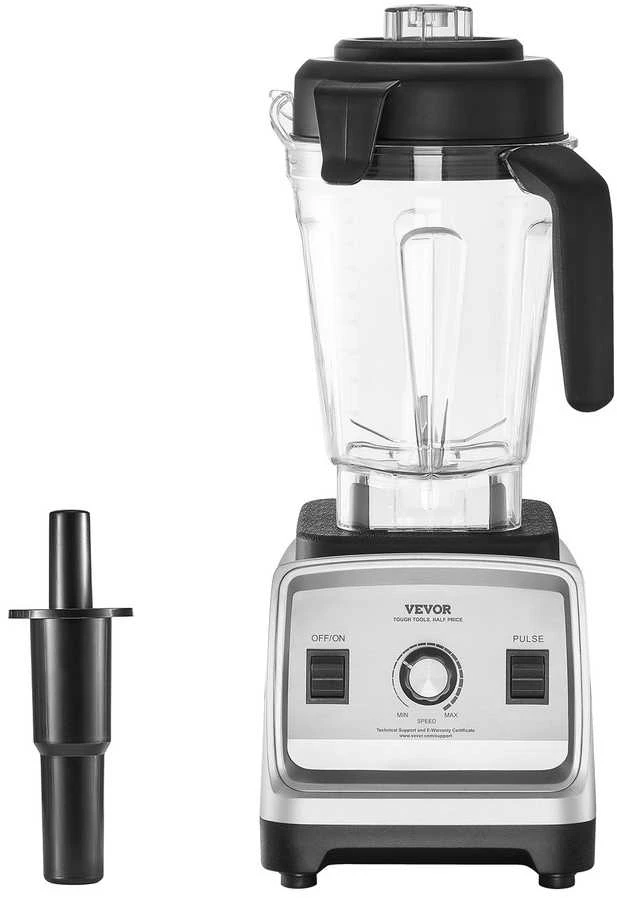 Kokteilių trintuvas maisto ruošimui, 2.5 l, 1600 W didelės spartos variklis, nerūdijančio plieno peiliukai, virtuvės trintuvas, didelės talpos trintuvas