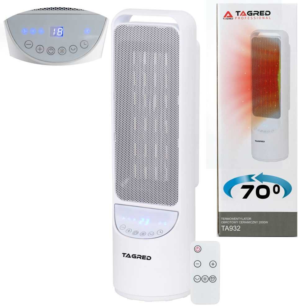 Koloninis šildytuvas, elektrinis besisukantis šildytuvas, keraminis ventiliatorinis šildytuvas, su nuotolinio valdymo pulteliu, 2000W galia