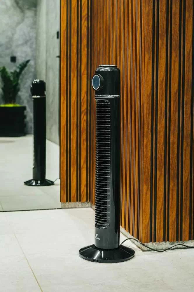Velano Koloninis ventiliatorius, su LED ekranu, nuotolinio valdymo pultu, osciliacija, 50W, 3 greičio nustatymai, laikmatis, miegamajam, svetainei, biurui