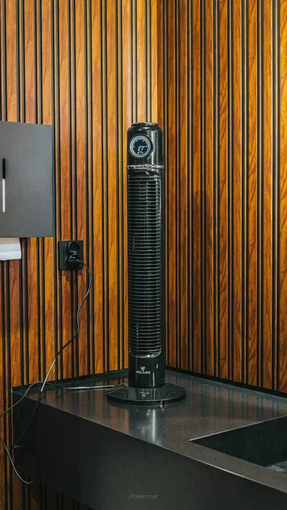 Velano Koloninis ventiliatorius, su LED ekranu, nuotolinio valdymo pultu, osciliacija, 50W, 3 greičio nustatymai, laikmatis, miegamajam, svetainei, biurui