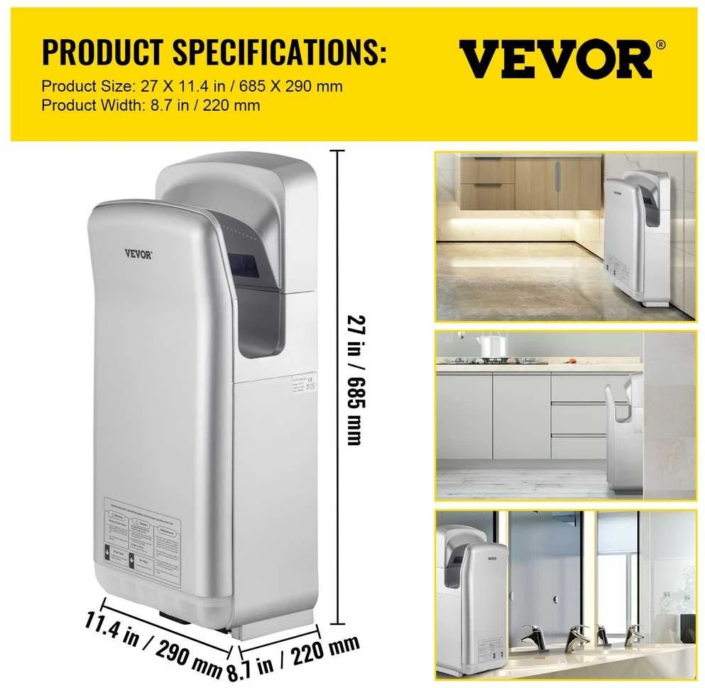 VEVOR automatinis rankų džiovintuvas, 2000W