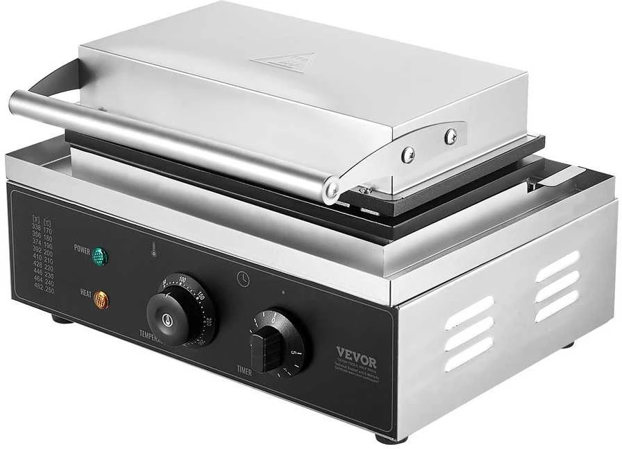 Vaflinė Komercinė vaflių keptuvė, Stačiakampiai vafliai, 1550 W, Nerūdijantis plienas
