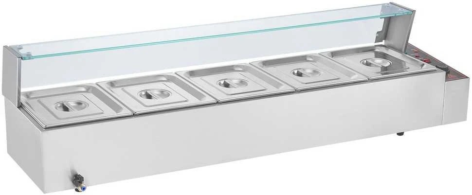VEVOR Elektrinis maisto šildytuvas su stiklo skydeliu