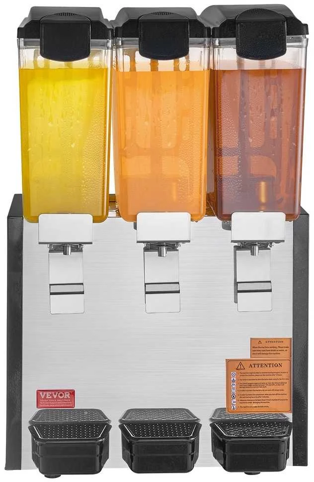 Komercinis gėrimų dozatorius, 30L, 3 talpos, 440W, sulčių, šaltų gėrimų aparatas, restoranams, kavinėms