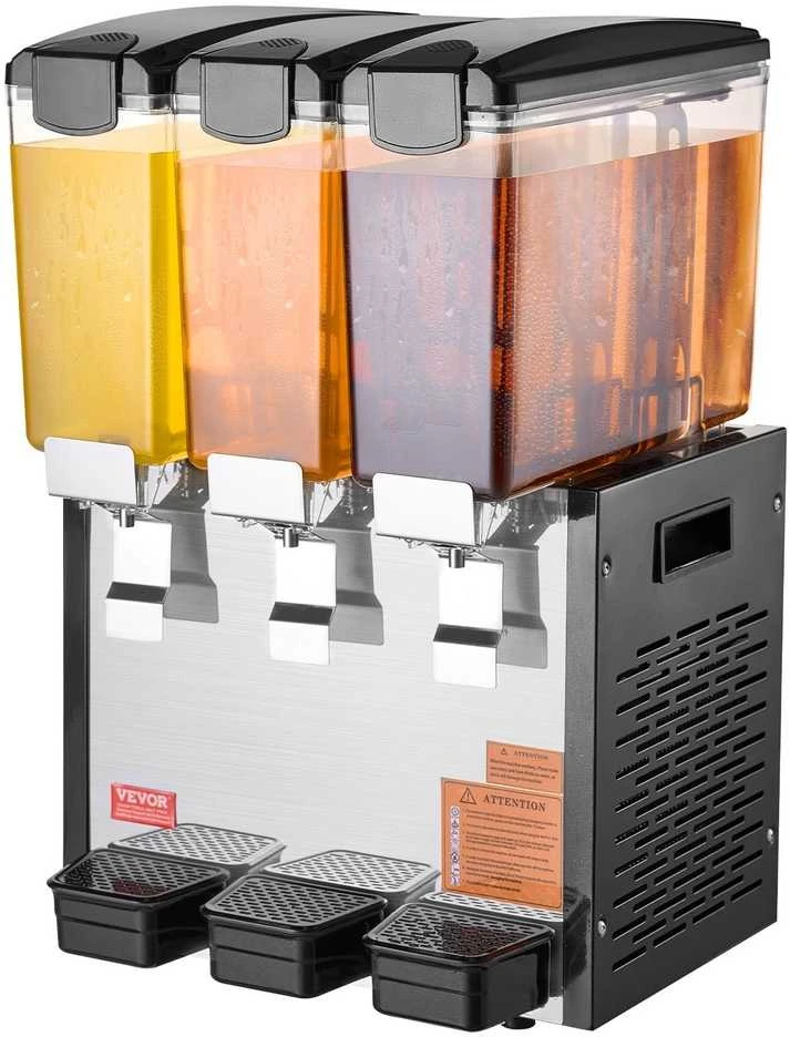 Komercinis gėrimų dozatorius, 30L, 3 talpos, 440W, sulčių, šaltų gėrimų aparatas, restoranams, kavinėms