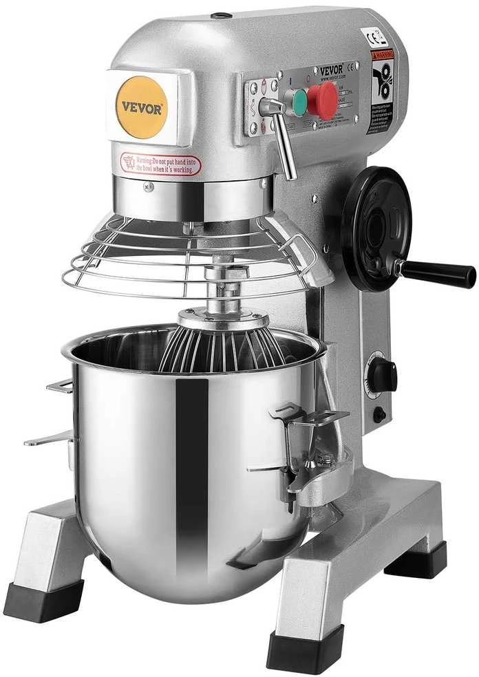 Komercinis maisto maišytuvas, 18.7L talpa, 1100W galia, 3 greičio nustatymai, restoranams ir kepykloms