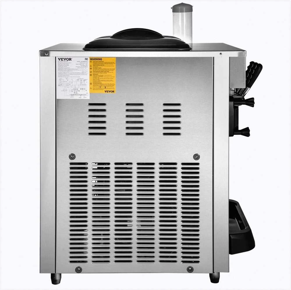 Komercinis minkštų ledų aparatas, stalinis, 2x6L talpa, LCD ekranas, pūtimo funkcija, trūkumo signalizacija, 22-30L išeiga, šaldyto jogurto gaminimo įranga restoranams ir užkandinėms