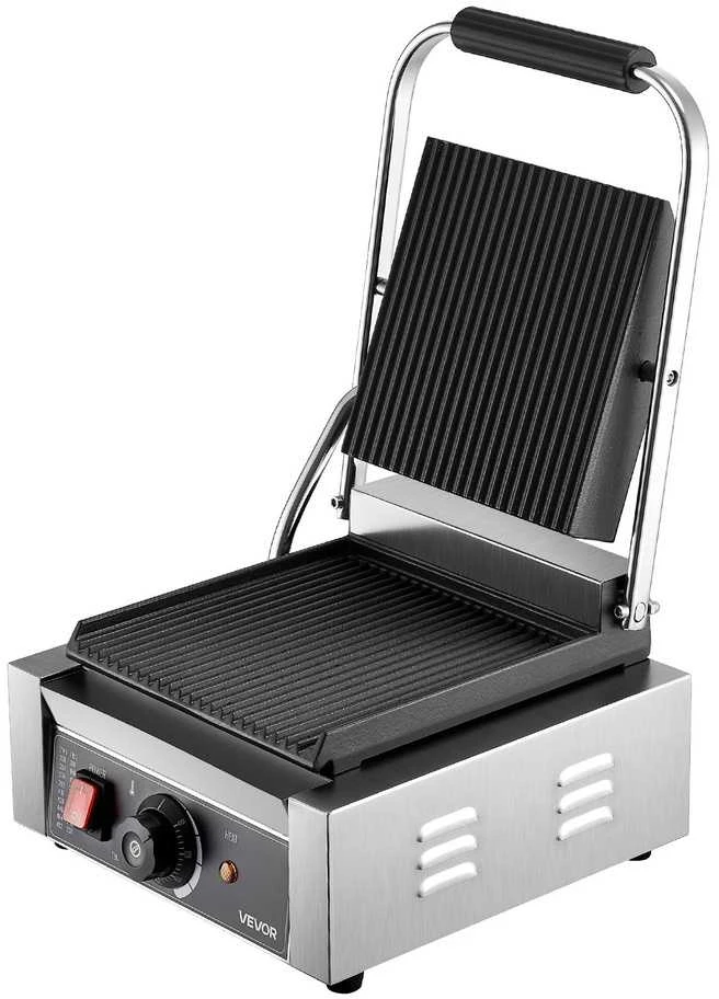 Komercinis Panini Grilis, Nerūdijančio Plieno Sumuštinių Keptuvė, Elektrinė Plokščia Grilio Plokštė Restoranui, Namams, 22x23 cm Panini Presas, Sumuštinių Kepyklė, Grilio Presas
