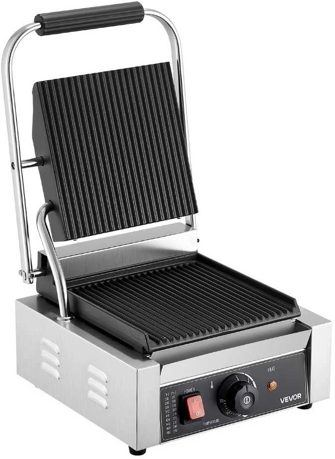 Komercinis Panini Grilis, Nerūdijančio Plieno Sumuštinių Keptuvė, Elektrinė Plokščia Grilio Plokštė Restoranui, Namams, 22x23 cm Panini Presas, Sumuštinių Kepyklė, Grilio Presas