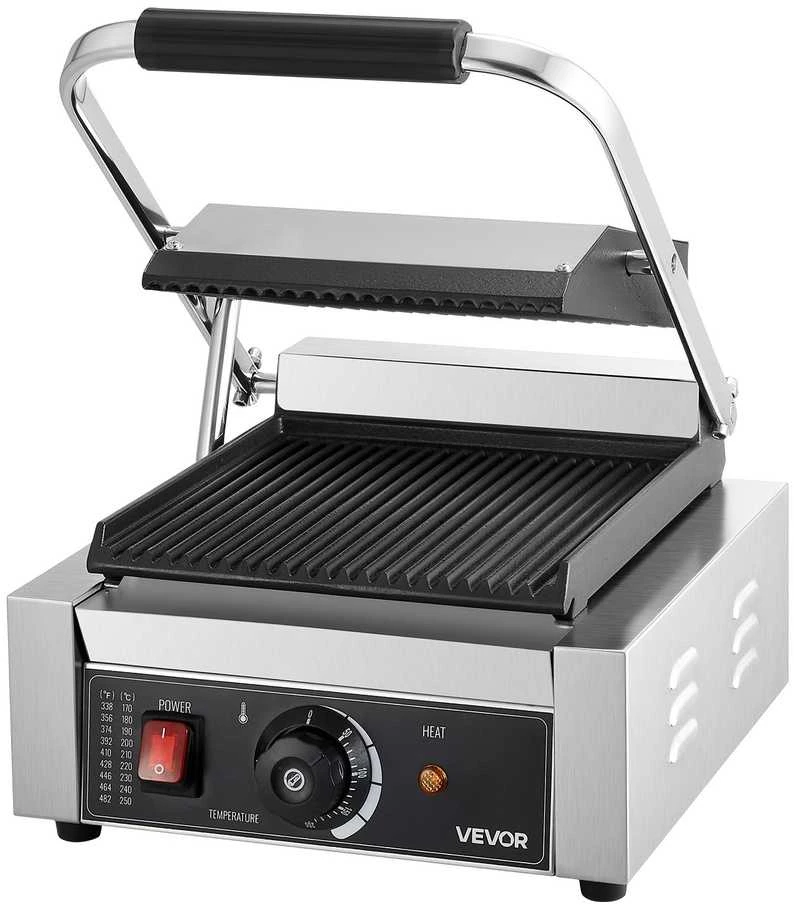 Komercinis Panini Grilis, Nerūdijančio Plieno Sumuštinių Keptuvė, Elektrinė Plokščia Grilio Plokštė Restoranui, Namams, 22x23 cm Panini Presas, Sumuštinių Kepyklė, Grilio Presas