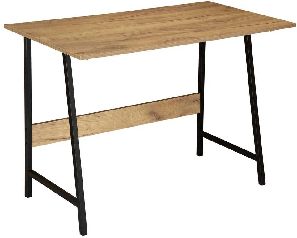 Kompiuterio stalas namams Skagen Craft, vintažinis, lofto, industrinio stiliaus, juodos ir rudos spalvos, rašomasis stalas biurui