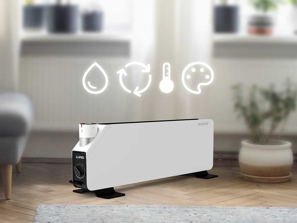 Konvekcinis šildytuvas su drėkintuvu, 1500W, nešiojamas elektrinis šildytuvas, kambario šildytuvas, namų šildytuvas