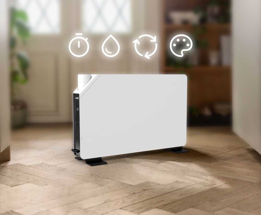 Konvektorinis šildytuvas su drėkintuvu, 2000W, skaitmeninis valdymo skydelis, elektrinis šildytuvas, kambario šildytuvas
