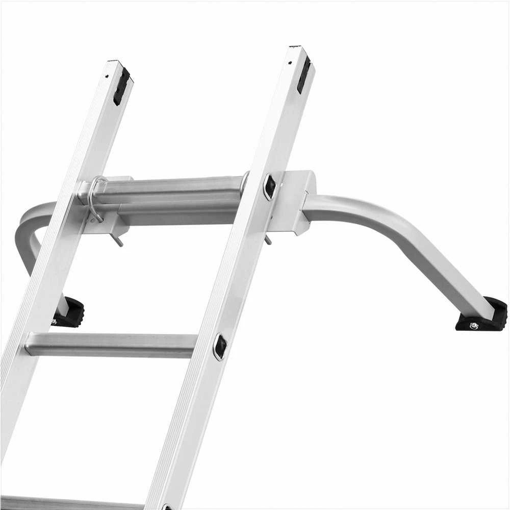 Kopėčių stabilizatorius ištraukiamoms kopėčioms, tvirtas sieninis priedas stogo latakams, lengvai naudojamas su neslystančiomis guminėmis kojelėmis, 150 kg apkrova, kopėčių atrama, stogo kopėčių laikiklis