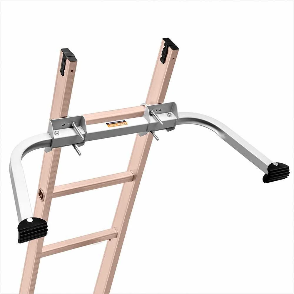 Kopėčių stabilizatorius ištraukiamoms kopėčioms, tvirtas sieninis priedas stogo latakams, lengvai naudojamas su neslystančiomis guminėmis kojelėmis, 150 kg apkrova, kopėčių atrama, stogo kopėčių laikiklis