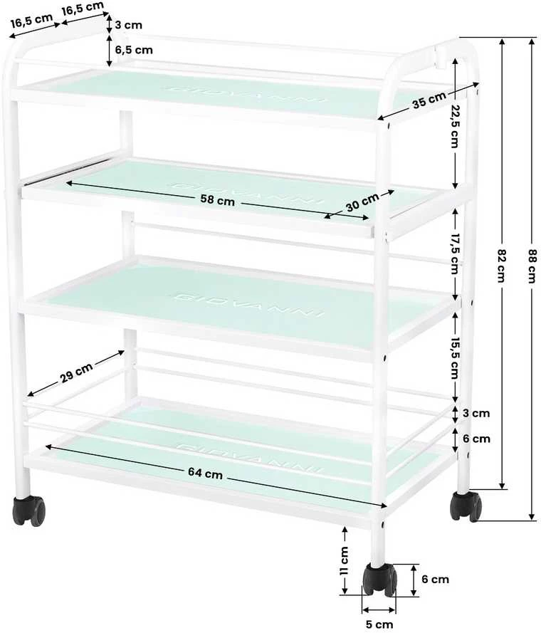 Activeshop Kosmetologinis vežimėlis 1015 GIOVANNI