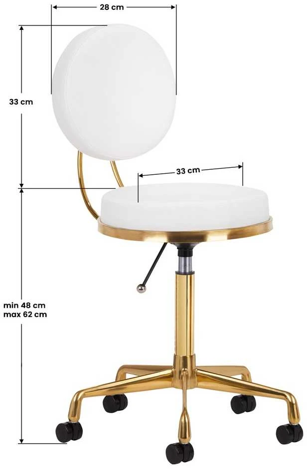 Activeshop Kosmetologinė meistro kėdutė COSMETIC CHAIR ELITE Baltas