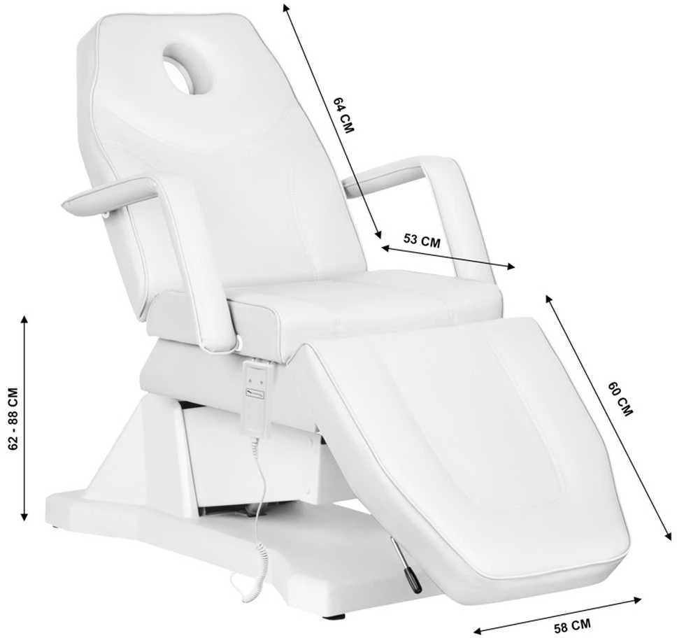 Activeshop Kosmetologinis krėslas ELECTRIC COSMETIC CHAIR 1 MOTOR Baltas