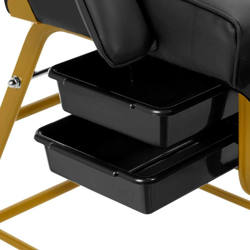Activeshop Kosmetologinis krėslas BEAUTY CHAIR 557G MODEL GOLD Juodas