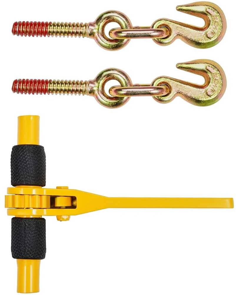 Krovinio rišimo mechanizmas, 6.35-7.94 mm grandinės įtempiklis, reguliuojamas, tvirtas, ratchetinis krovinio tvirtinimas