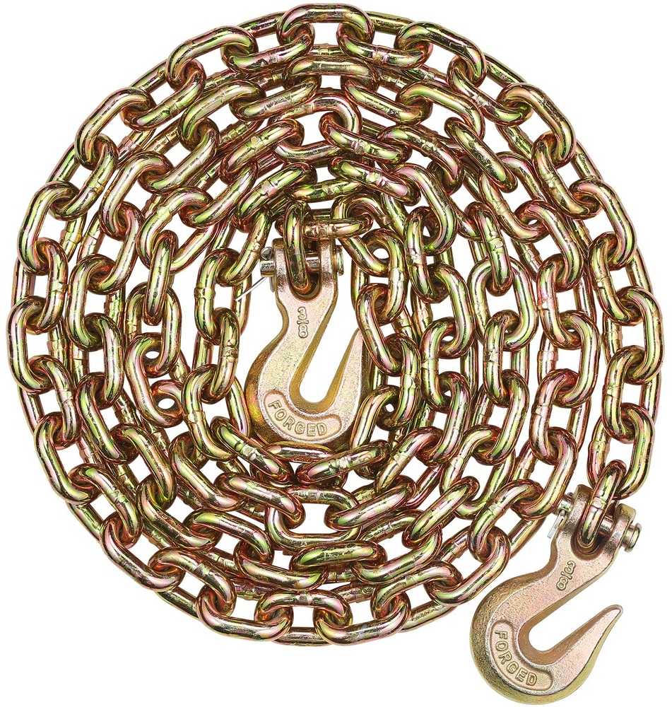 Krovinio tvirtinimo grandinė G80, 10 mm x 3.16 m, 3.22T, vilkimo grandinė su kabliais, priekabos grandinė