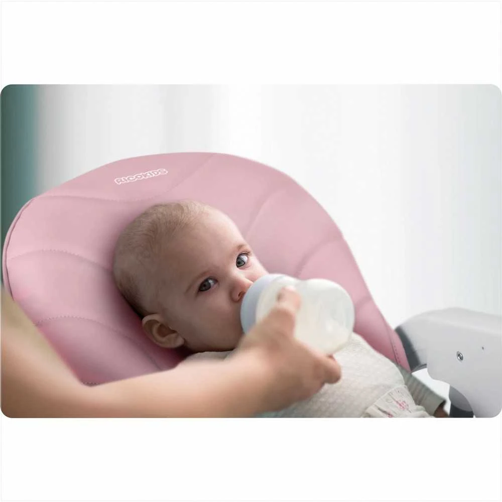Ricokids Kūdikių maitinimo kėdutė, reguliuojamo aukščio, su nuimamu padėklu, rožinė aukšta kėdutė kūdikiams ir mažiems vaikams