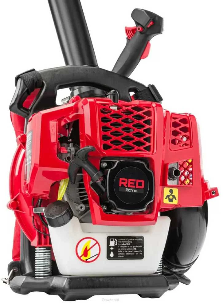 Red Technic Kuprinės benzininis lapų pūstuvas, sodo valymui, galingas 2-taktis variklis, 1360 m³/h oro srautas, sunkiasvoris lapų pūstuvas, sniego pūstuvas