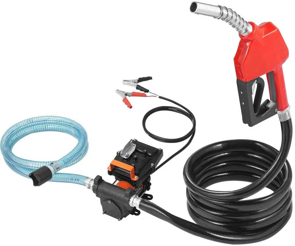 Kuro perdavimo siurblys 12V, 15 GPM dyzelino siurblys su automatiniu antgaliu, benzinui ir dyzelinui, didelio našumo kuro siurblys