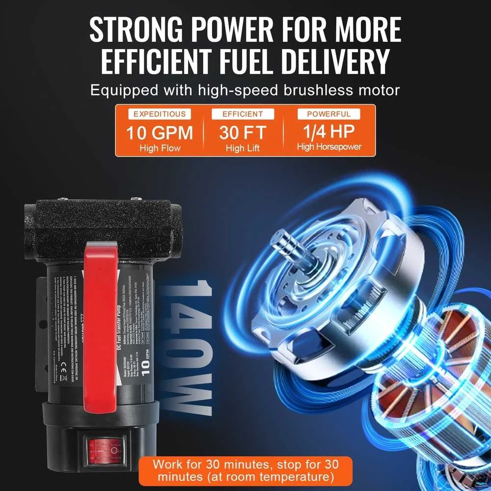 VEVOR 12V dyzelinė degalų perkėlimo pompa su automatinio kuro antgaliu