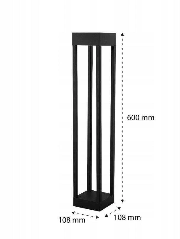 Kvadratinis apšvietimo stulpas LVT GX53, 60 cm, juodas