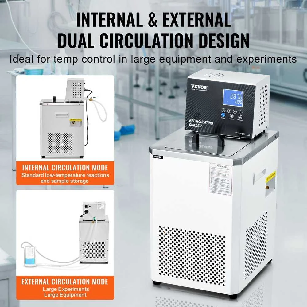 Laboratorinis šaldytuvas-cirkuliatorius 6L, -5℃-100℃, dviguba cirkuliacija, aušintuvas, termostatas, precizinis