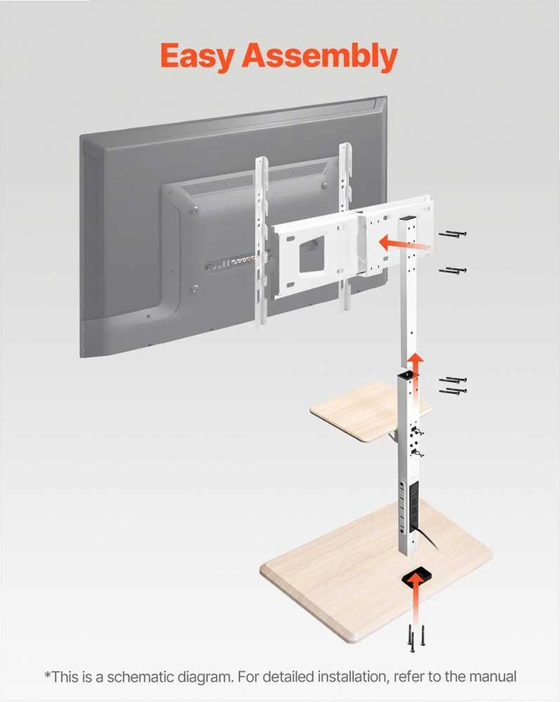Laikiklis Mobilus televizoriaus stovas 812.8-1778 mm ekranams, televizoriaus vežimėlis su 25° pasukimu ir reguliuojamu aukščiu, su lentyna, iki 40 kg, VESA 600x400mm, grindų stovas televizoriui, ratukai