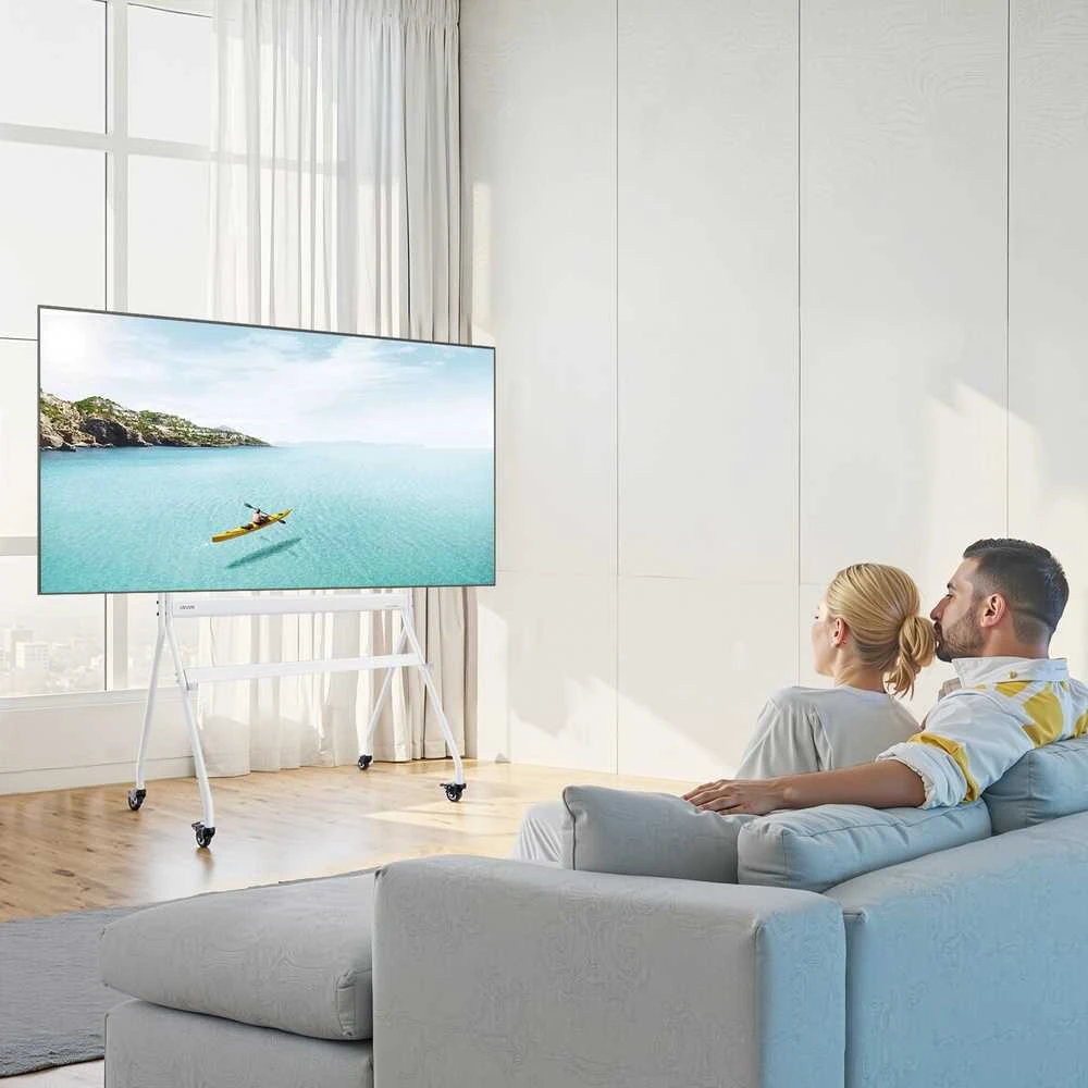 Laikiklis Mobilus TV stovas, reguliuojamo aukščio, ratukais, 35-100 colių (88.9-254 cm) televizoriams, TV vežimėlis, kilnojamas pagrindas