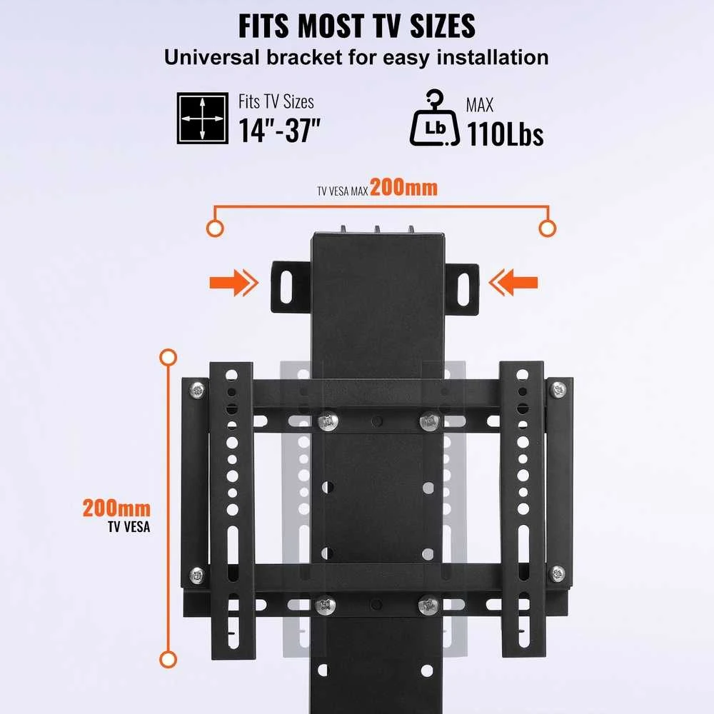 Laikiklis Motorizuotas TV keltuvas 28-32 colių televizoriams, reguliuojamas aukštis 77,4-127,4 cm