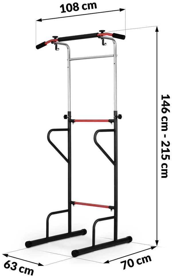 Laisvai pastatomas prisitraukimų strypas treniruotėms namuose, reguliuojamo aukščio, plieno rėmas, treniruočių strypas, fitneso įranga