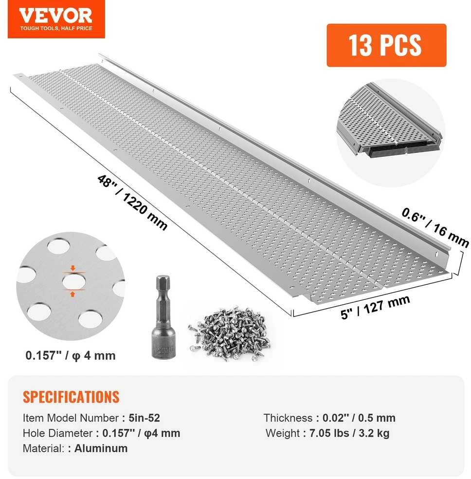 VEVOR Alumininis latakų filtras 13 vnt. 16 m