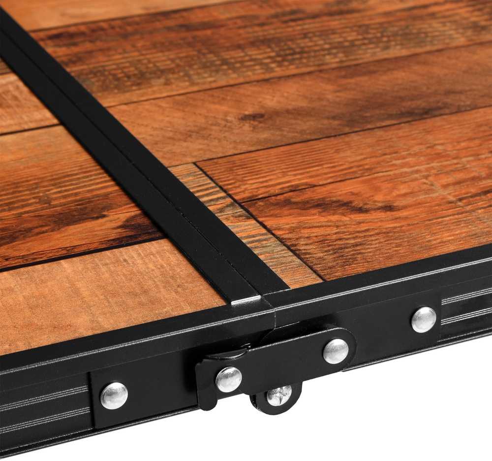 Lauko baldų komplektas Kempingo stalas su 4 kėdėmis, 120x60 cm, reguliuojamas aukštis, sulankstomas, iškylams, turistinis, nešiojamas