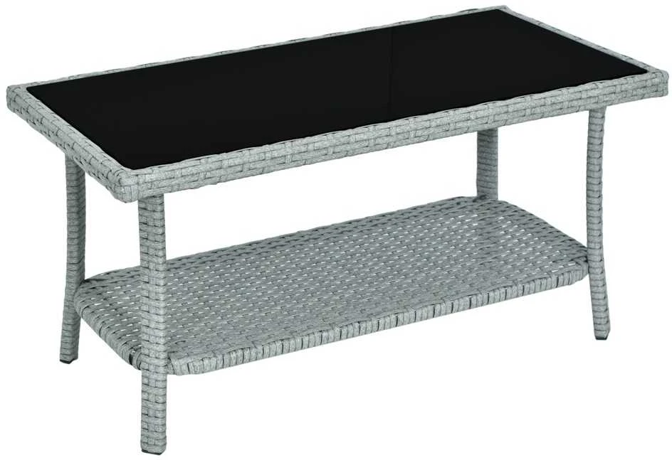 Lauko baldų komplektas Sintetinio ratano sodo baldų komplektas, pilkas, sofa, 2 foteliai ir stalas, lauko terasa, balkono komplektas, poilsio zona