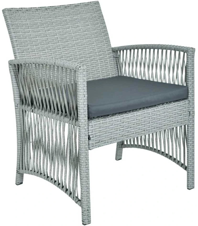 Lauko baldų komplektas Sintetinio ratano sodo baldų komplektas, pilkas, sofa, 2 foteliai ir stalas, lauko terasa, balkono komplektas, poilsio zona
