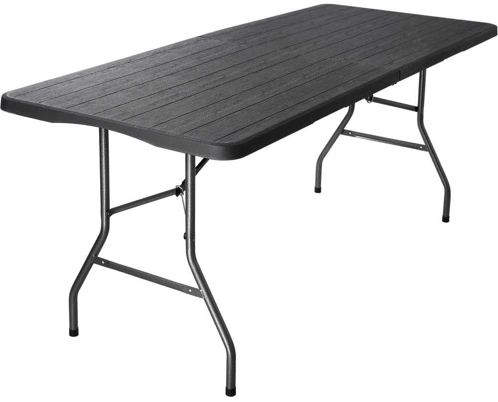 Lauko baldų komplektas Sulankstomas banketinis stalas 180 cm, 6 kėdės, furšetų, pobūvių, renginių komplektas
