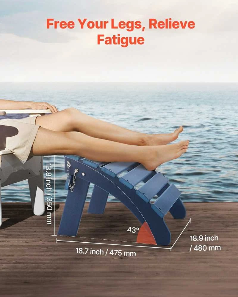 Lauko baldų komplektas VEVOR Adirondack pakoja 2 dalių mėlyna